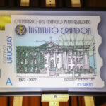 Presentación del sello postal del edificio Main Building