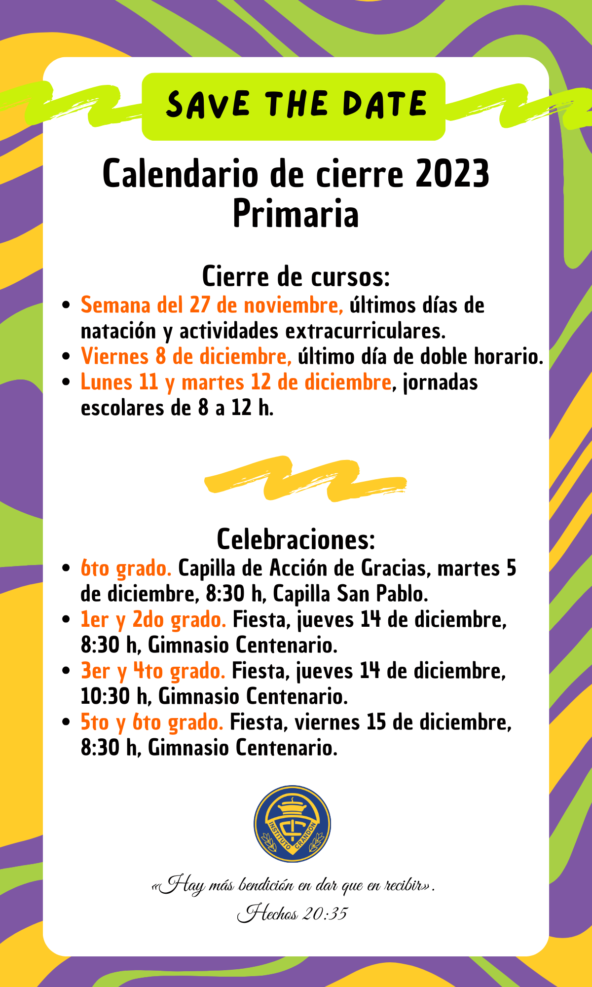 Fiesta de la primavera en el Gimnasio Centenario